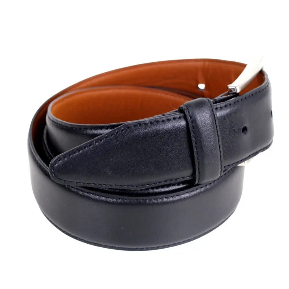 Nordstrom BLACK GENUINE LEATHER 1 3/8